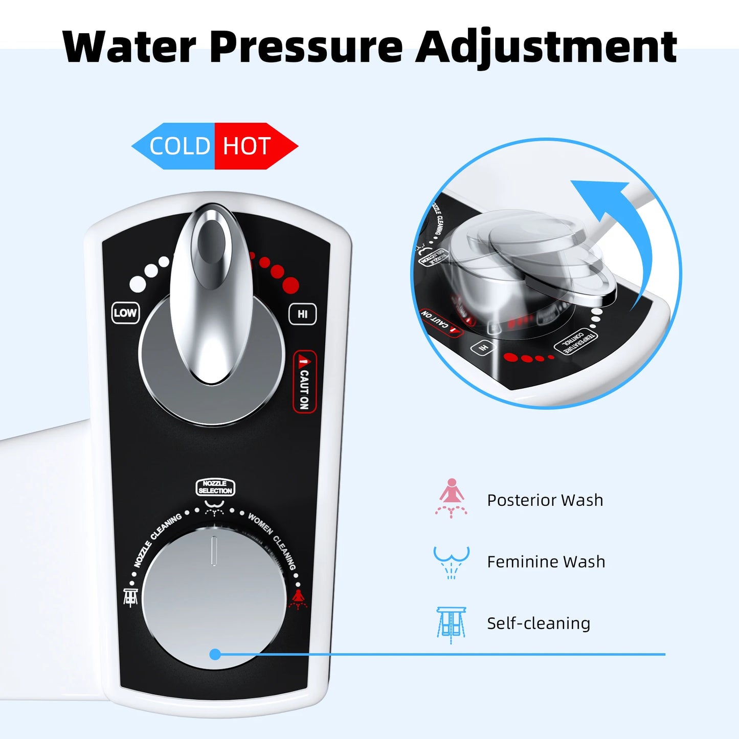 Hot & Cold Bidet Attachment | Dual Nozzle, Adjustable Pressure, Non-Electric | Origin Zero