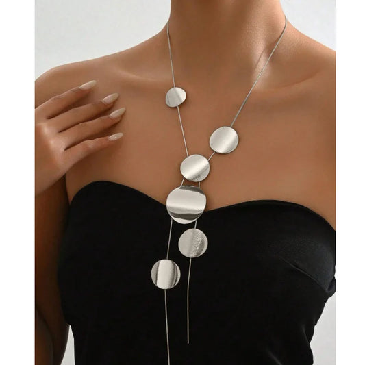 Vintage Gold Sequin Long Necklace for Women | Gothic Sweater Chain