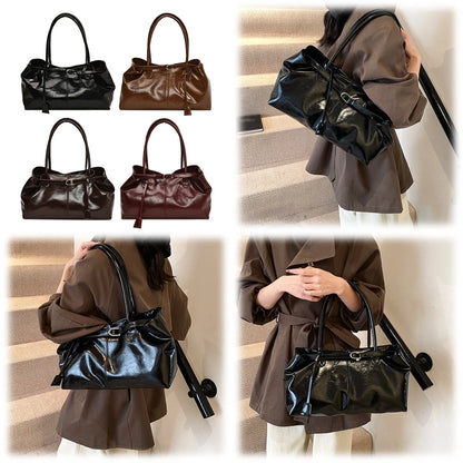 PU Leather Hobo Handbag Slouchy Top Handle Bag Fashion Work Bags Large Satchel Bag for Women Work Shopping Travel