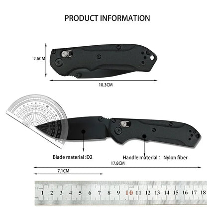 BM 565 Multi-color Nylon Handle Portable Folding Knife D2 Steel Blade Outdoor Camping Tactics EDC Hunting Knife Men's Gift