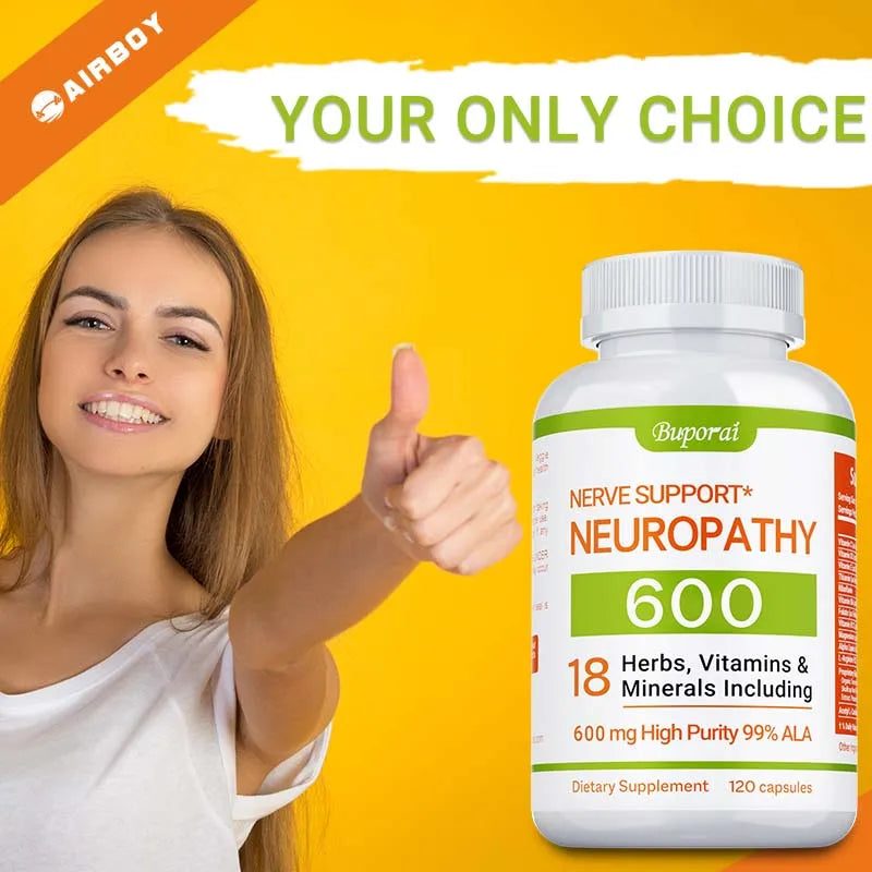 Neuropathy Support Supplement 18-in-1 with 1200mg Alpha Lipoic Acid – Nerve Pain Relief for Feet, Hands & Legs – Non-GMO