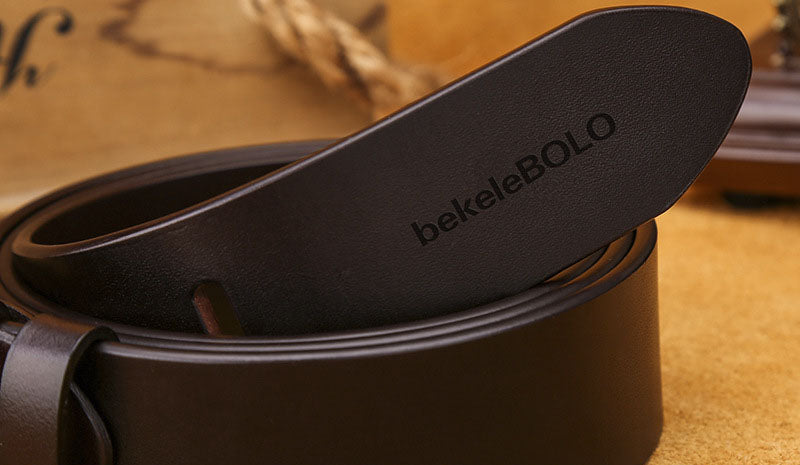 Men's Split Leather Belt with Alloy Buckle – Casual & Business Styles in Black & Brown