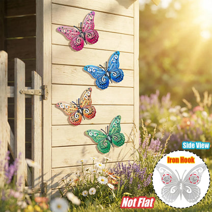 Metal Butterfly Wall Decor Iron Art Wall Sculpture Hanging for Outdoor Garden Patio Yard Porch Fence Wedding & Mother's Day Gift