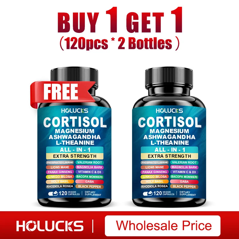 Premium Cortisol Capsules, Support Balances Hormones, Reduces Hot Flashes & Promotes Restful Sleep, Non-GMO