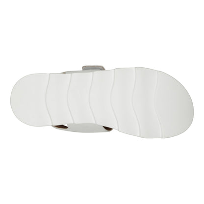Vosa white Double Band Velcro Platform Sandals