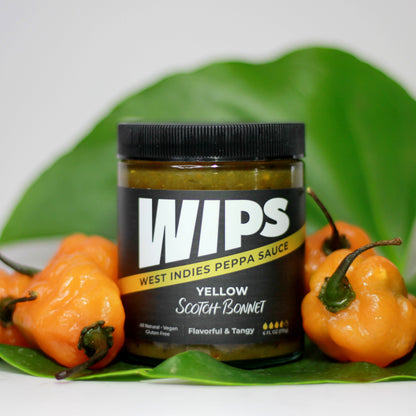 WIPS Yellow Scotch Bonnet Pepper Sauce Tangy Costa Rica Blend