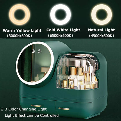 LED Makeup Storage Box with Mirror