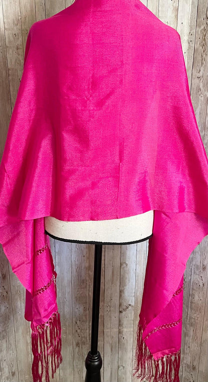 Authentic Mexican Silk Shawl Wrap Reboso Mexicano De Artiseda