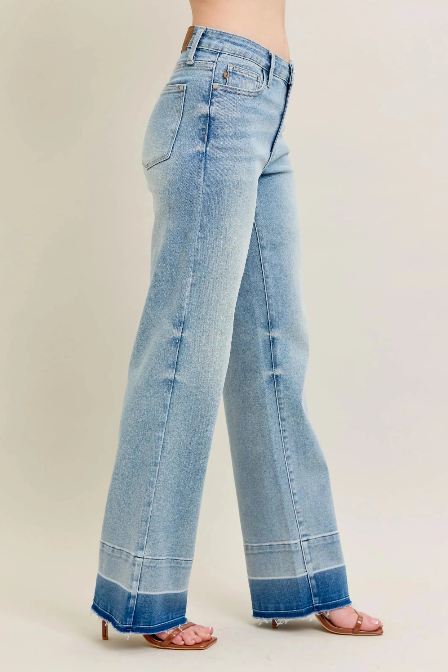 Women's Jeans Jeans - Plus Size Wide Leg - Released Hem Denim