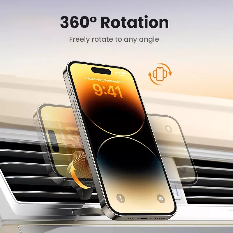 Magnetic Car Phone Holder Wireless Charger with LED Light for iPhone