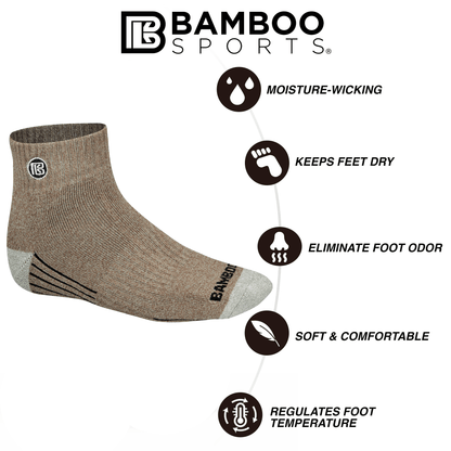 Premium Bamboo Rayon Quarter High Crew Socks
