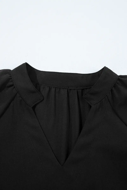 Women's Blouse - Puff Sleeve & Black Bow - Southern Belle Style