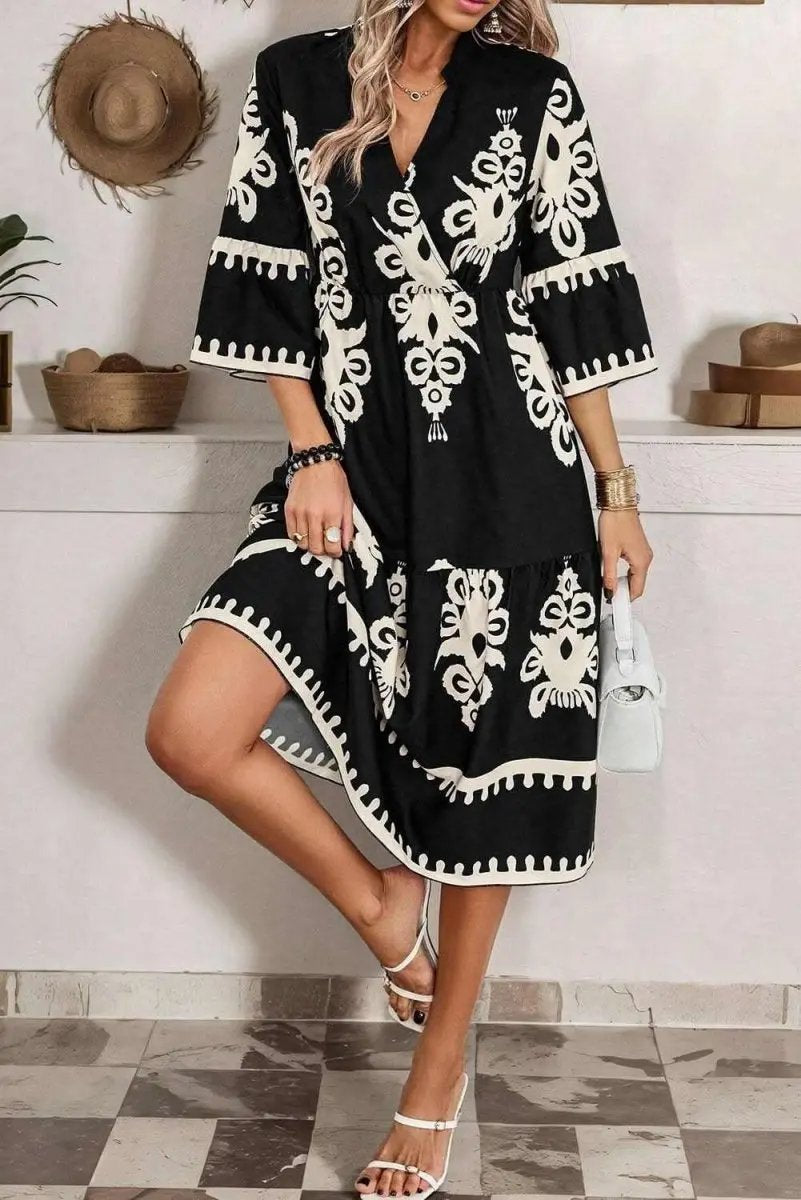 Women's Black Midi Dress | Love Salve Bohemian