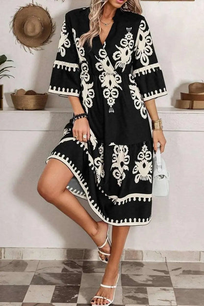 Women's Black Midi Dress | Love Salve Bohemian
