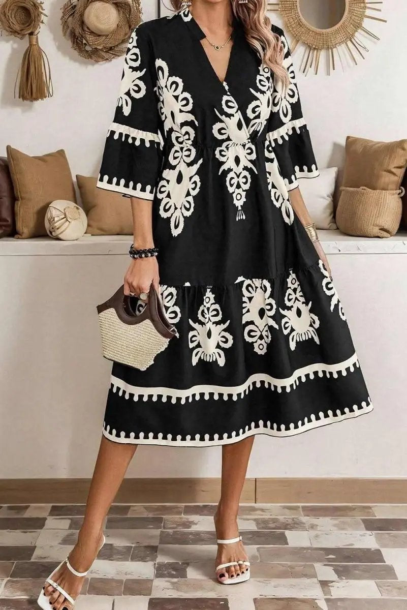 Women's Black Midi Dress | Love Salve Bohemian