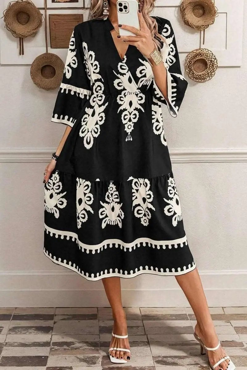 Women's Black Midi Dress | Love Salve Bohemian