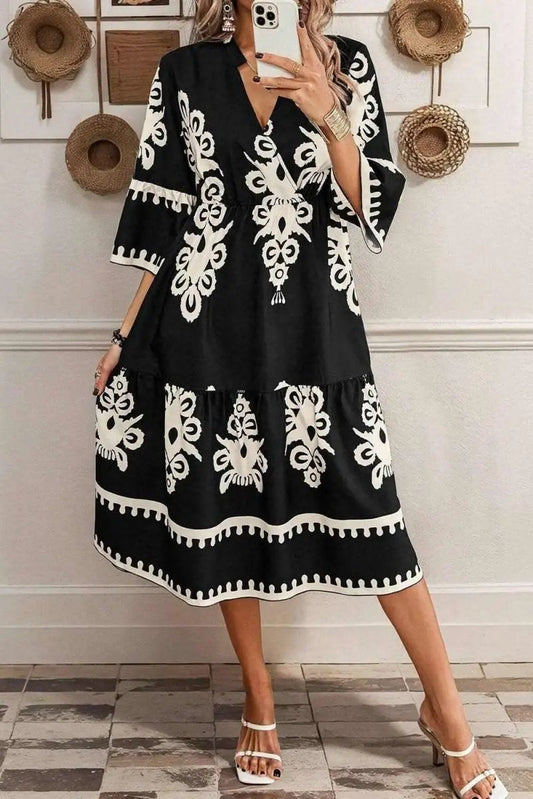 Women's Black Midi Dress | Love Salve Bohemian