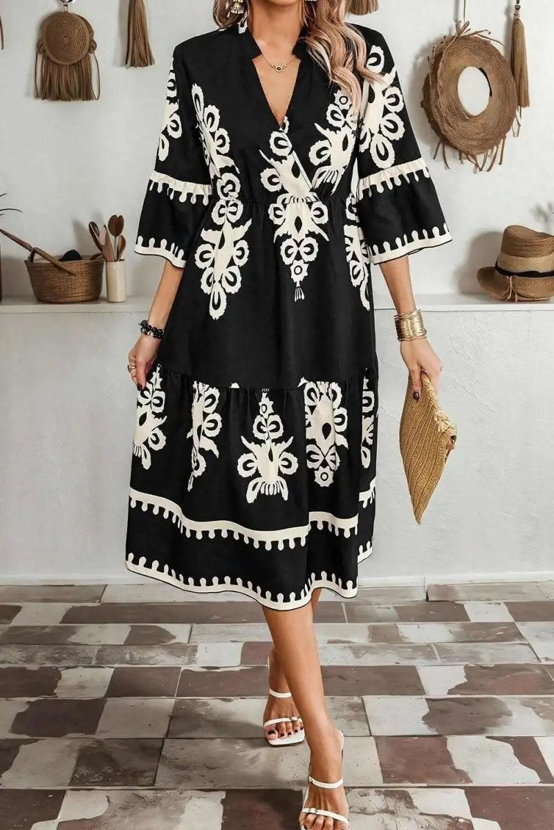 Women's Black Midi Dress | Love Salve Bohemian