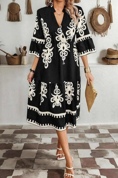 Women's Black Midi Dress | Love Salve Bohemian