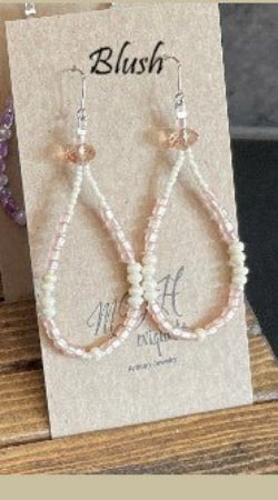 Pastel Sea Beads Teardrop Dangle Earrings