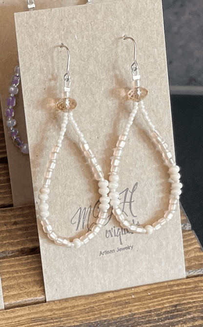 Pastel Sea Beads Teardrop Dangle Earrings