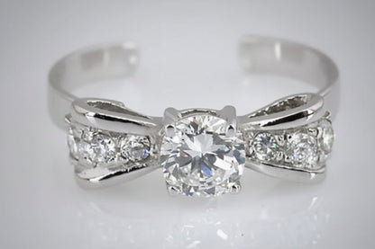 925 Sterling Silver Bow Tie Toe Ring - TRV001