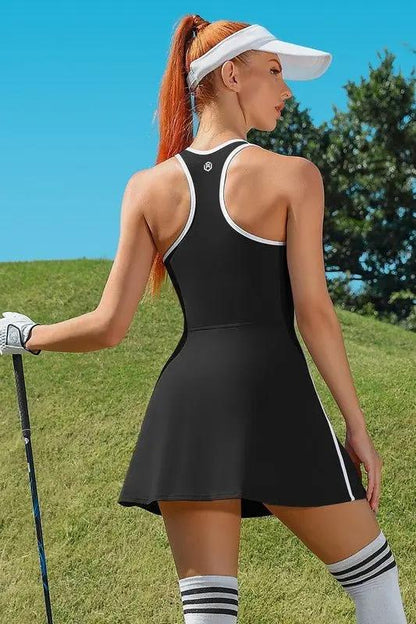 Women's Tennis Dress Tennis Dress - V-Neck Built-In Bra & Shorts - Women's