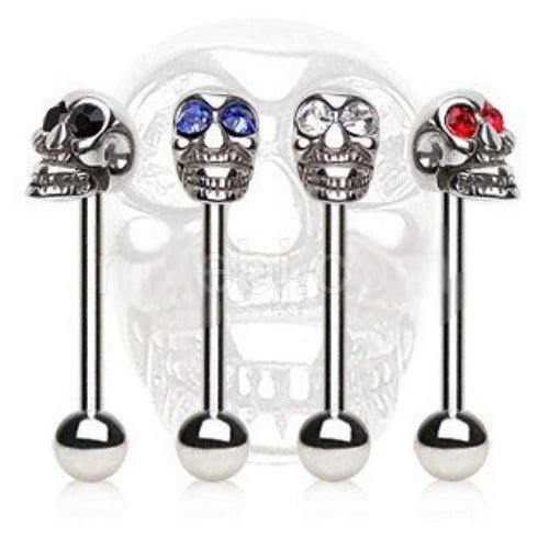316L Surgical Steel Barbell with a Skull Top