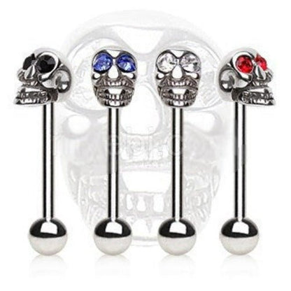 316L Surgical Steel Barbell with a Skull Top