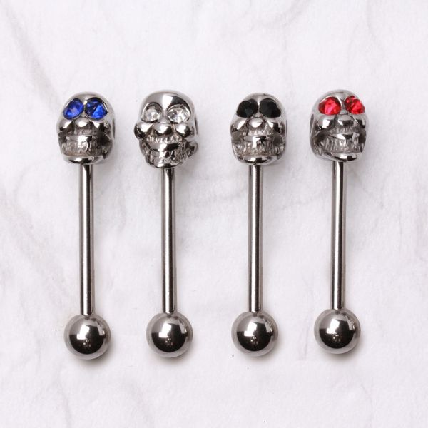 316L Surgical Steel Barbell with a Skull Top