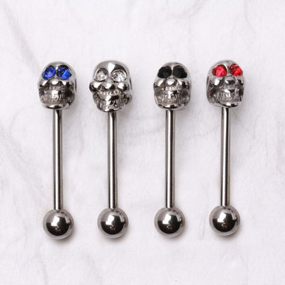 316L Surgical Steel Barbell with a Skull Top