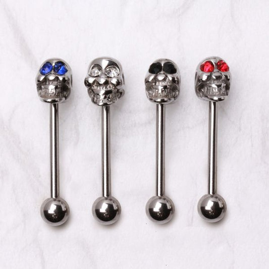 316L Surgical Steel Barbell with a Skull Top