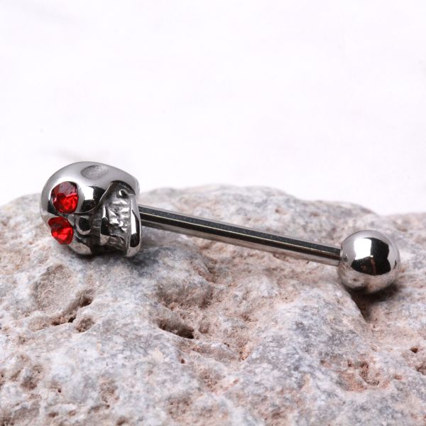 316L Surgical Steel Barbell with a Skull Top