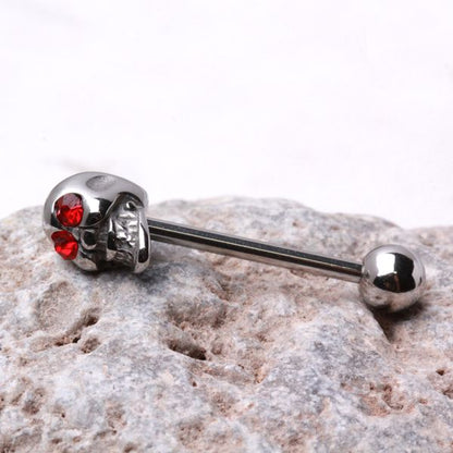 316L Surgical Steel Barbell with a Skull Top