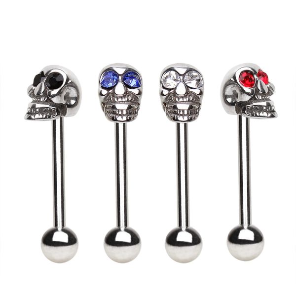 316L Surgical Steel Barbell with a Skull Top