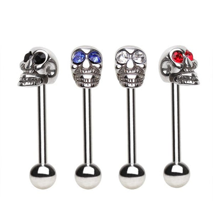 316L Surgical Steel Barbell with a Skull Top