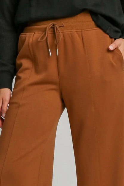 Trendsi Wide Leg Pants Women's Casual Drawstring Trousers with Pockets