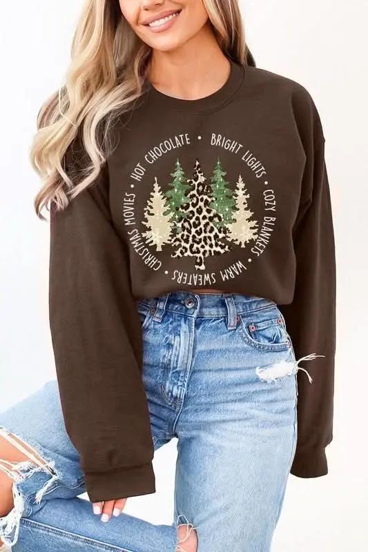 Color Bear Christmas Tree Sweatshirt Unisex Fleece