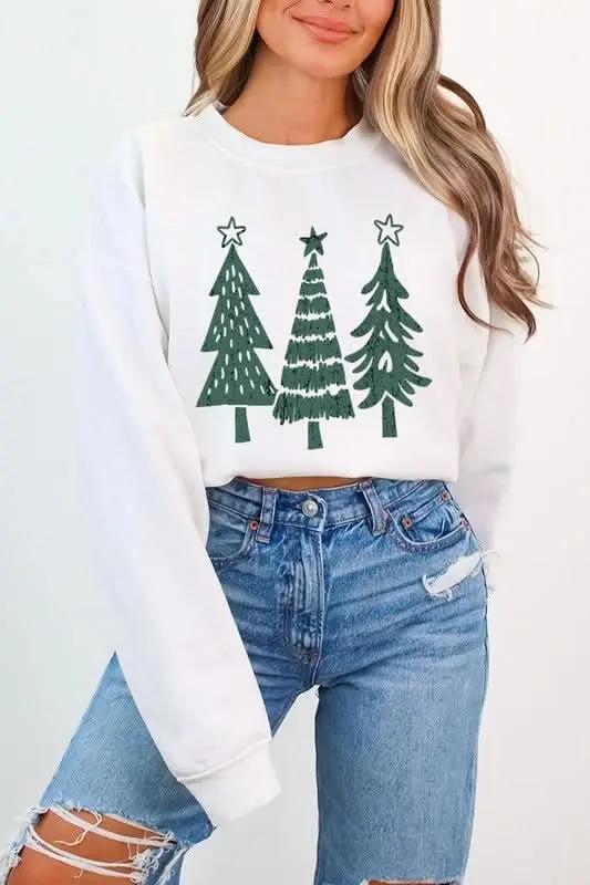 Christmas Tree Fleece Sweatshirt by Color Bear