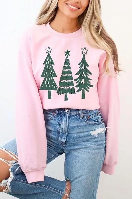 Christmas Tree Fleece Sweatshirt by Color Bear