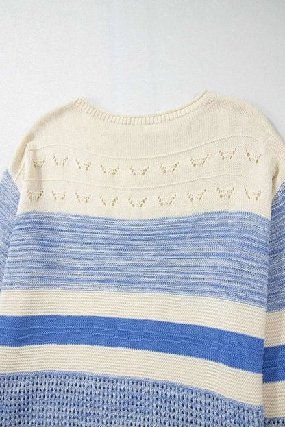 Sweaters Trendsi Contrast Sweater Women's Casual Long Sleeve Knit Top Cozy & Chic