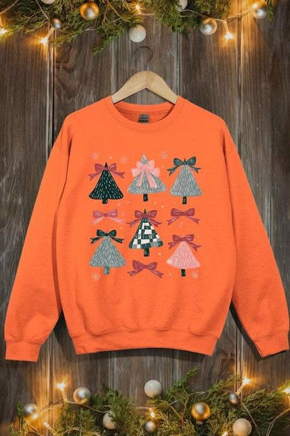 Coquette Christmas Tree Unisex Graphic Fleece Sweatshirt Holiday Wear
