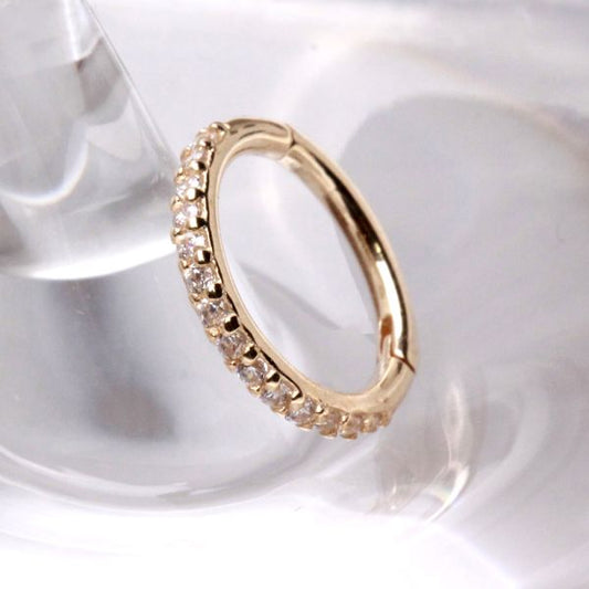 14Kt. Yellow Gold Multi Jeweled Seamless Clicker Ring