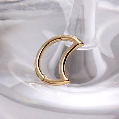 14Kt. Yellow Gold Crescent Moon Seamless Clicker Ring