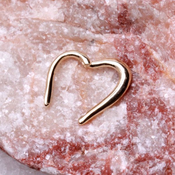 14Kt. Yellow Gold Lovely Heart Seamless Clicker Ring