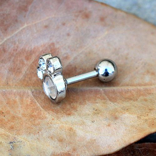Animal Paw Cartilage Earring Gemmed Cartilage Piercing Animal Lover