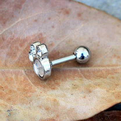 Animal Paw Cartilage Earring Gemmed Cartilage Piercing Animal Lover