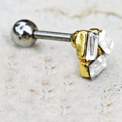 316L Stainless Steel Art of Brilliance Art Deco Cartilage Earring