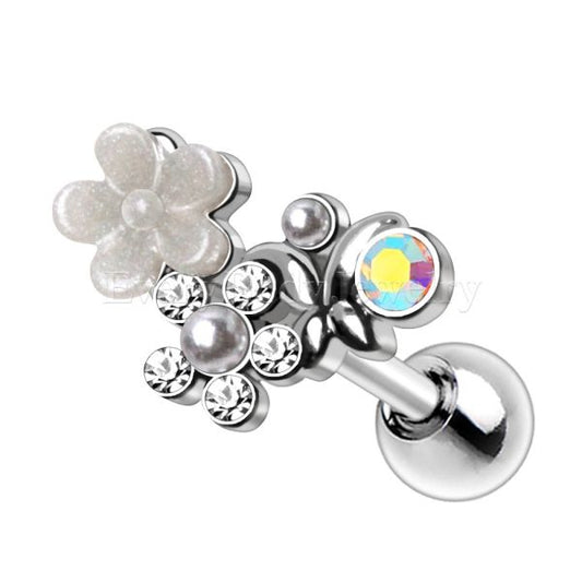 316L Stainless Steel Art of Brilliance Flower Field Cartilage Earring