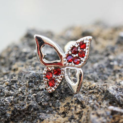 316L Stainless Steel Jeweled Butterfly Cartilage Earring